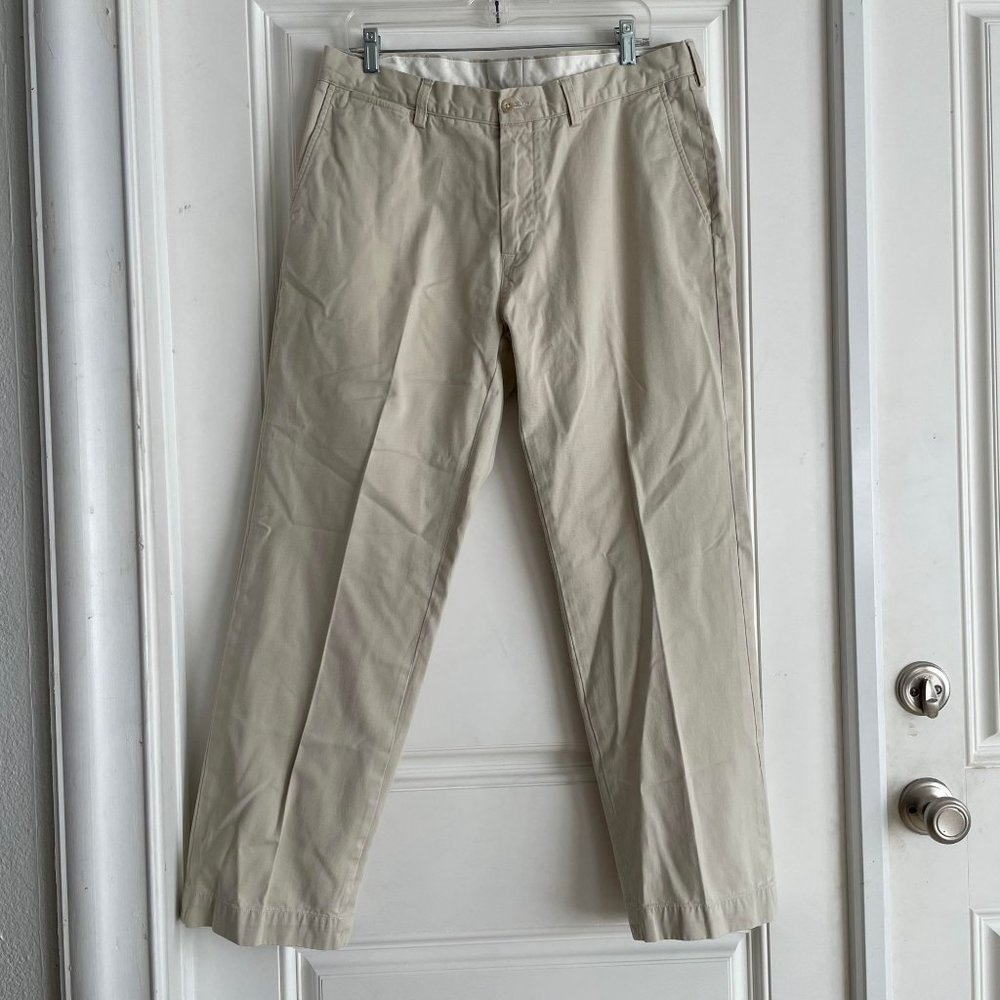 Men's Polo Ralph Lauren Khaki Cream Straight Leg Classic Pants 36x30
